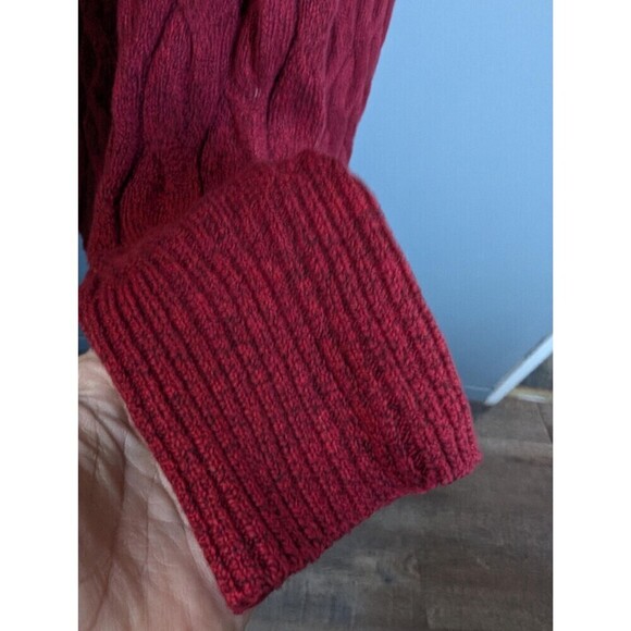 Vintage Red Turtleneck Sweater by Croft & Barrel, Cable Knit Sweater - Picture 8 of 10